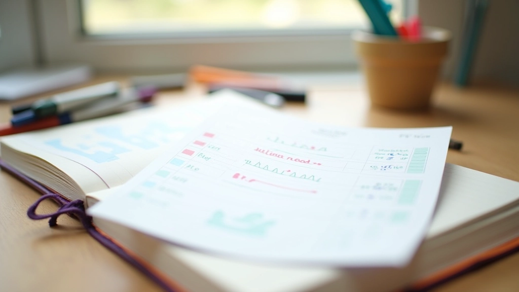 Organized planning notebook with meal and budget tracking systems